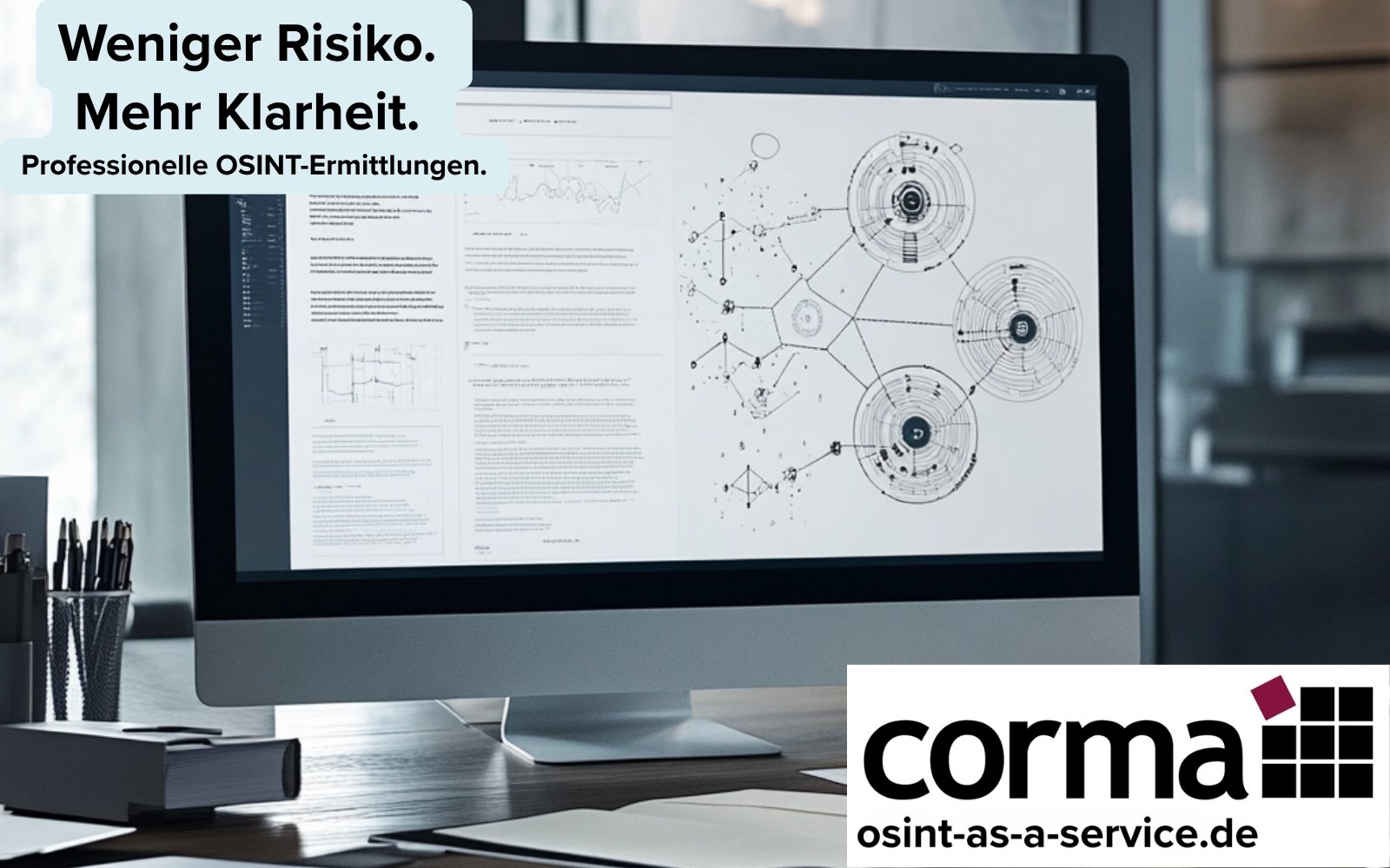Professionelle Datenanalyse und Intelligence-Visualisierung auf Bildschirm